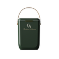 Green esky with brown handle and a white background